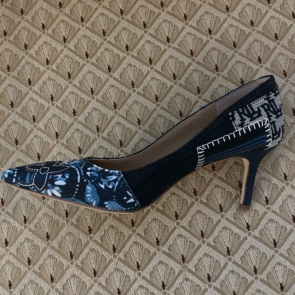 Lauren Ralph Lauren Black and White Patterned Heels